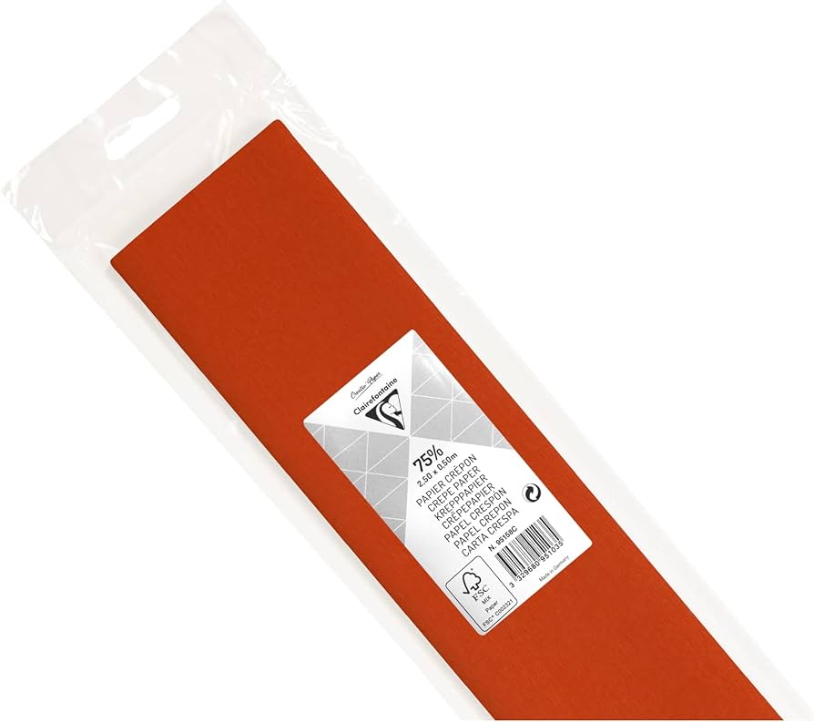 CLAIREFONTAINE Crepe Paper Roll 75% 2.5x0.5M Orange