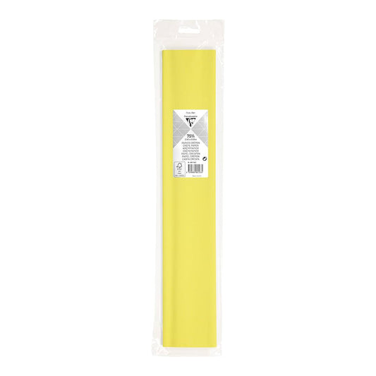 CLAIREFONTAINE Crepe Paper Roll 75% 2.5x0.5M Pale Yellow