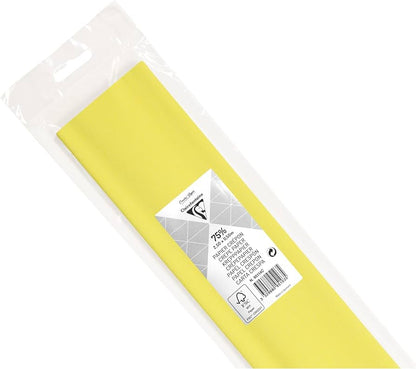 CLAIREFONTAINE Crepe Paper Roll 75% 2.5x0.5M Pale Yellow