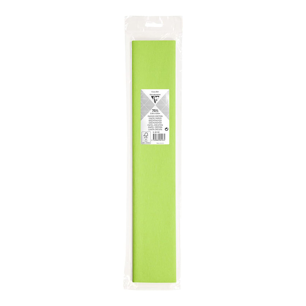 CLAIREFONTAINE Crepe Paper Roll 75% 2.5x0.5M Apple Green