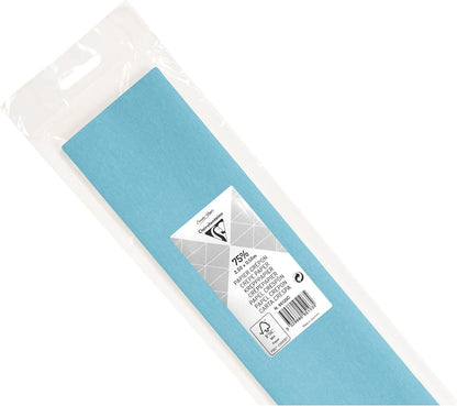 CLAIREFONTAINE Crepe Paper Roll 75% 2.5x0.5M Turquoise Blue