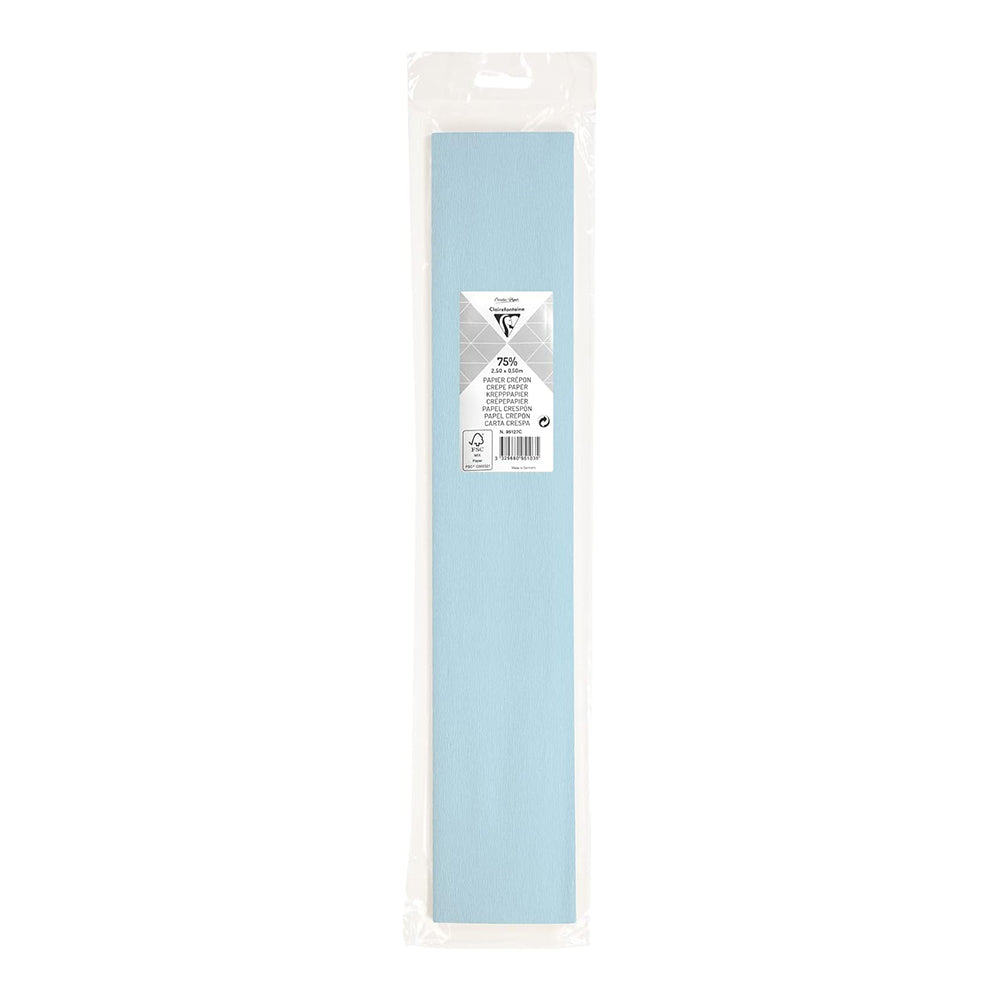 CLAIREFONTAINE Crepe Paper Roll 75% 2.5x0.5M Sky Blue