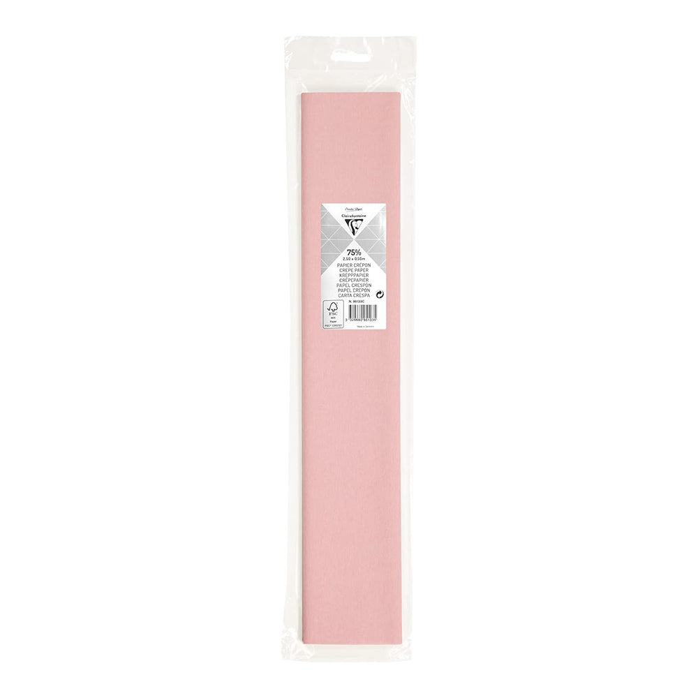 CLAIREFONTAINE Crepe Paper Roll 75% 2.5x0.5M Pale Pink