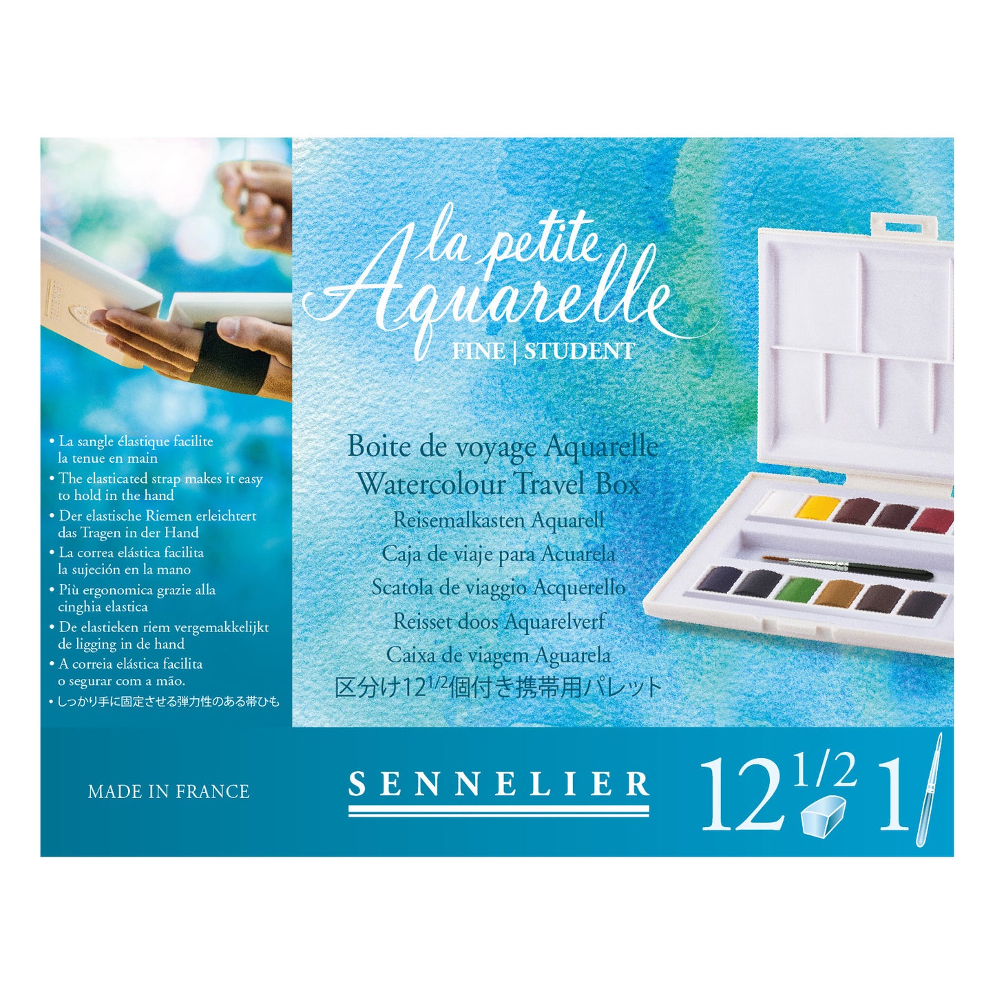 SENNELIER La Petit Aquarelle Watercolour Travel Box 12 Half Pans