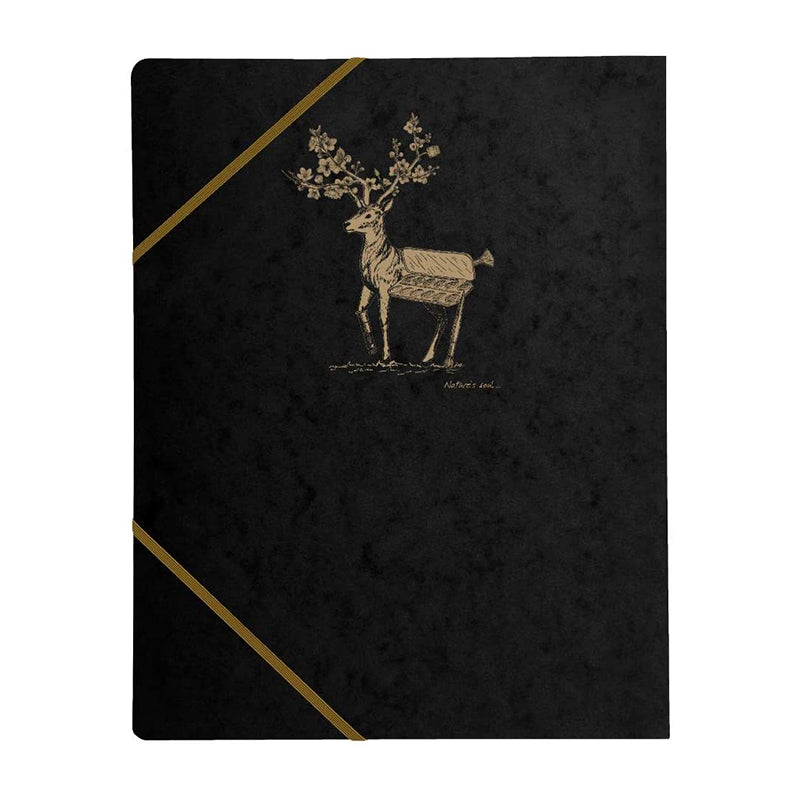 CLAIREFONTAINE Flying Spirit 3-Flap Elasticated Folder Black