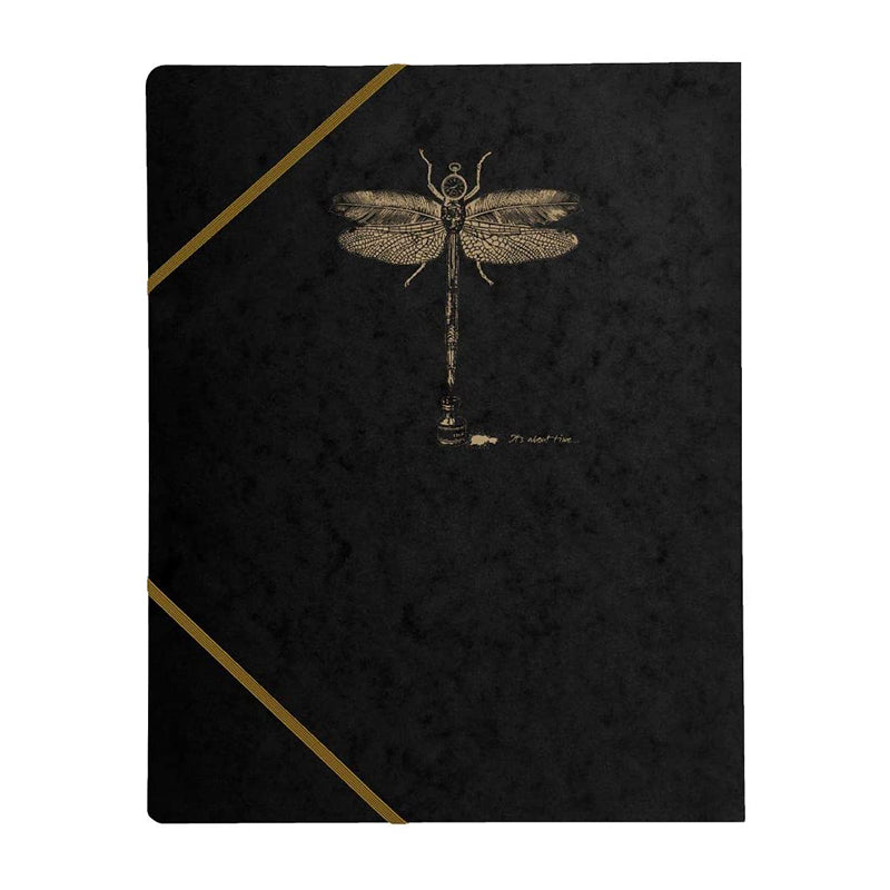 CLAIREFONTAINE Flying Spirit 3-Flap Elasticated Folder Black