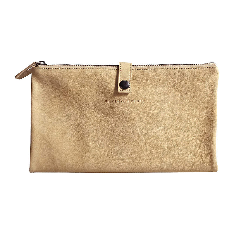 CLAIREFONTAINE Flying Spirit Leather Flat Pencil Sleeve Beige