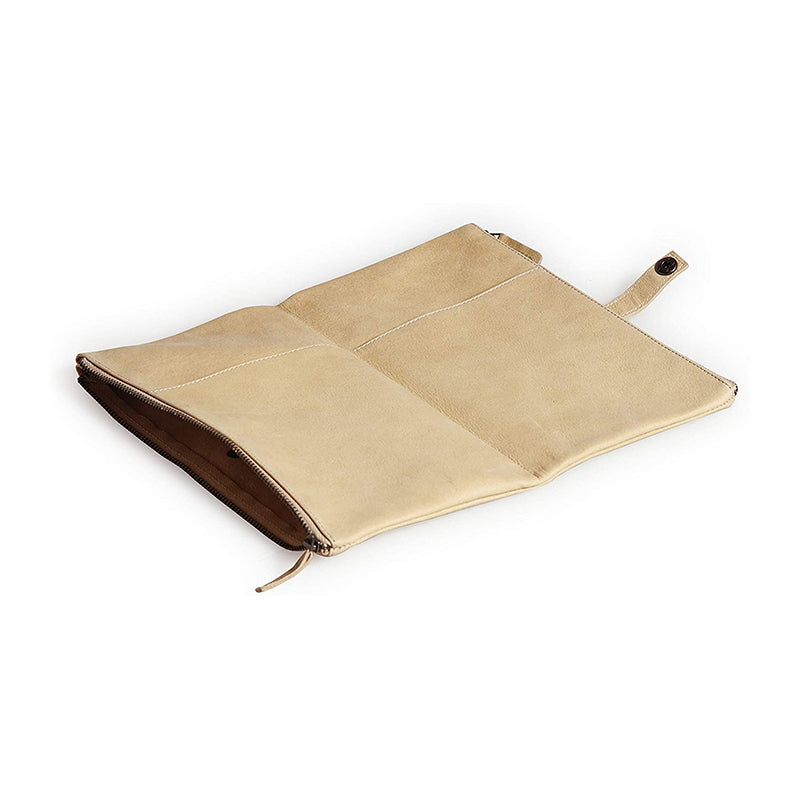 CLAIREFONTAINE Flying Spirit Leather Flat Pencil Sleeve Beige