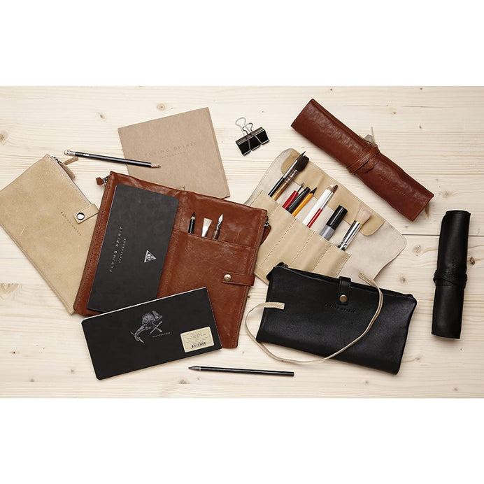 CLAIREFONTAINE Flying Spirit Leather Flat Pencil Sleeve Beige