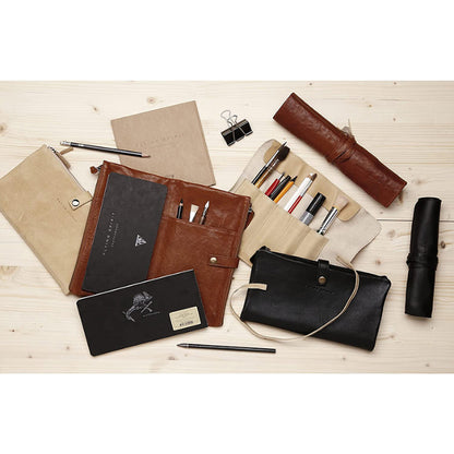 CLAIREFONTAINE Flying Spirit Leather Flat Pencil Sleeve Black