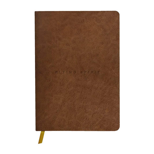 CLAIREFONTAINE Flying Spirit Leather Journal A5 Lined Cognac