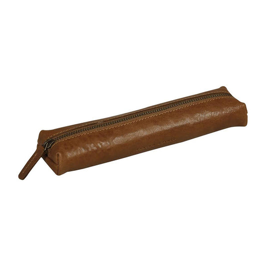 CLAIREFONTAINE Flying Spirit Leather Mini Pencil Case Cognac