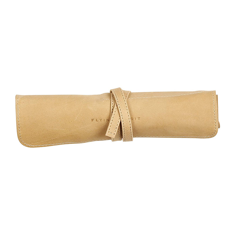 CLAIREFONTAINE Flying Spirit Leather Pencil Roll Beige