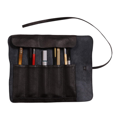 CLAIREFONTAINE Flying Spirit Leather Pencil Roll Black