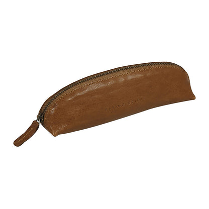 CLAIREFONTAINE Flying Spirit Leather Triangular Pencil Case Cognac