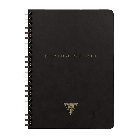 CLAIREFONTAINE Flying Spirit Notebook Wirebound A5 Lined 60s Black