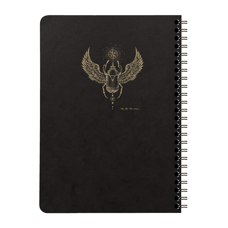 CLAIREFONTAINE Flying Spirit Notebook Wirebound A5 Lined 60s Black