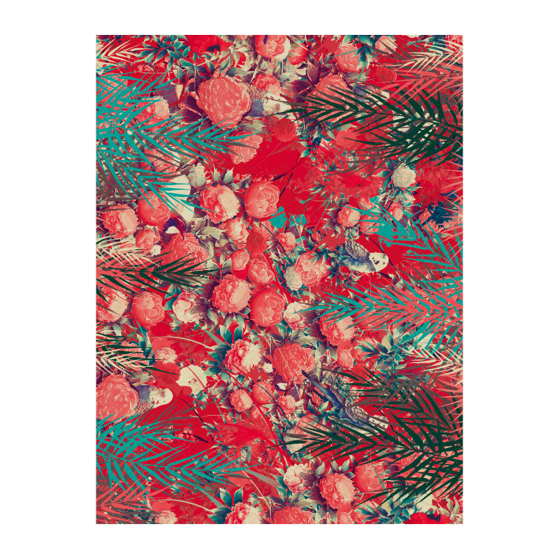 DECOPATCH Paper:Red 754 Roses & Palms