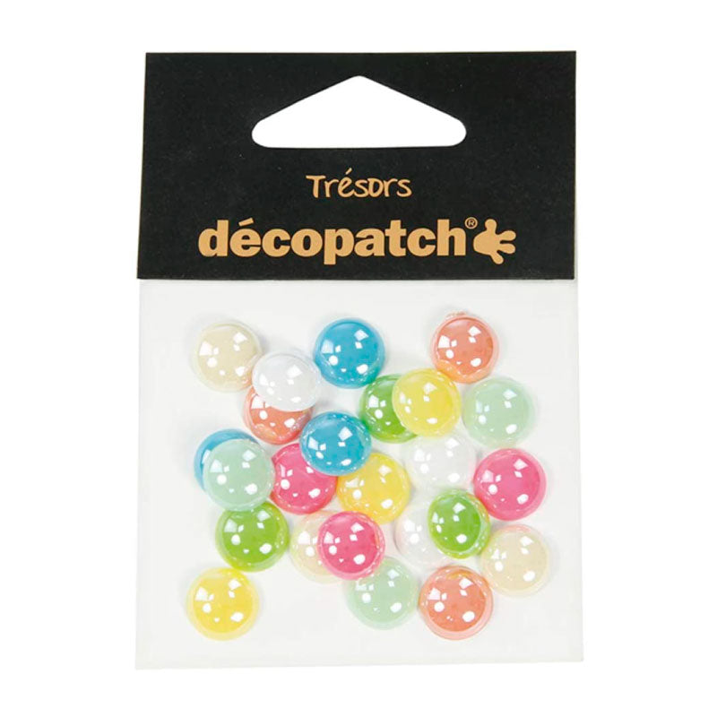 DECOPATCH:Accessories Cabochons 1cm Pastel 24s