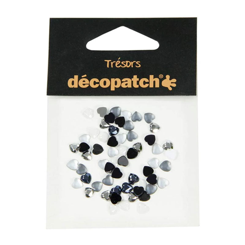 DECOPATCH:Accessories Hearts 0.5cm Black/White 60s