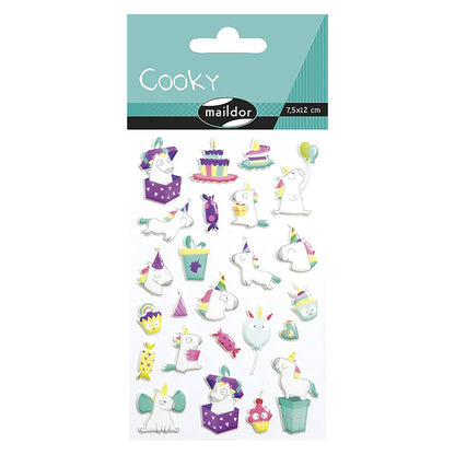 MAILDOR 3D Stickers Cooky Birthday Unicorn 1s