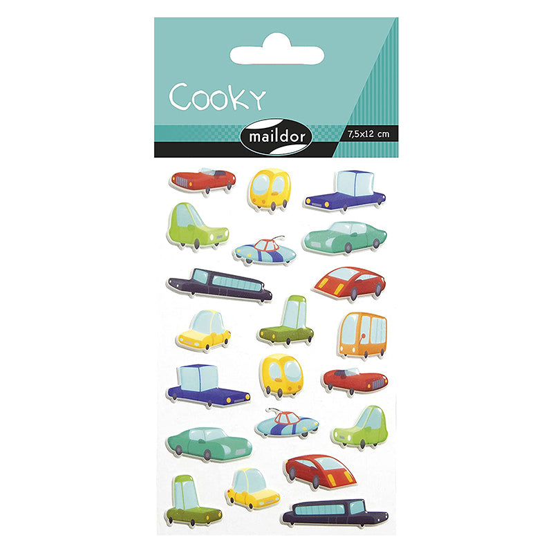 MAILDOR 3D Stickers Cooky Cars 1s