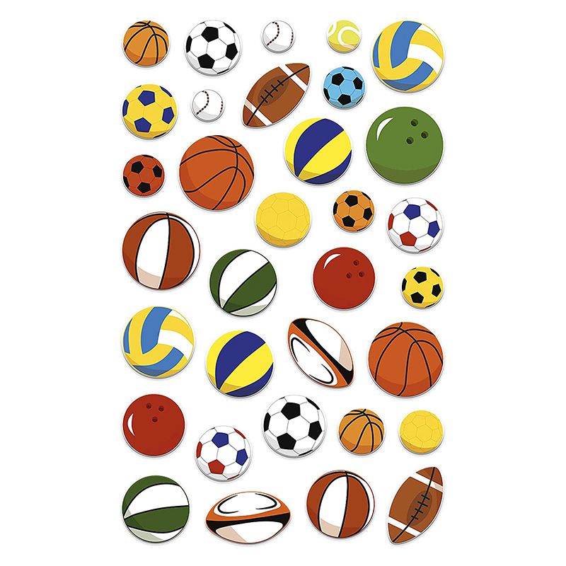 MAILDOR 3D Stickers Cooky Sports Balls 1s