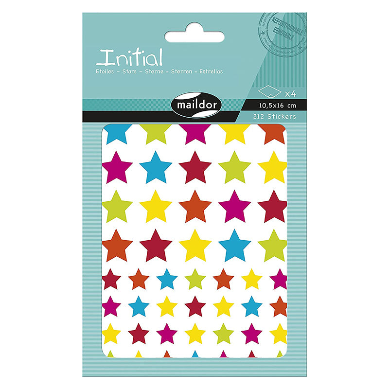 MAILDOR Geo Stickers Initial Multicolour Stars 4s