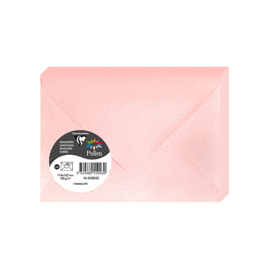 POLLEN Glitter Envelopes 120g 114x162mm 20s Marshmallow