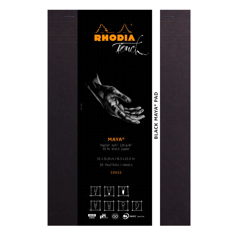 RHODIA Touch Black Maya Pad 120g A4+ Cross+Dot 50s