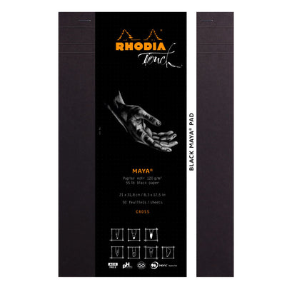 RHODIA Touch Black Maya Pad 120g A4+ Cross+Dot 50s