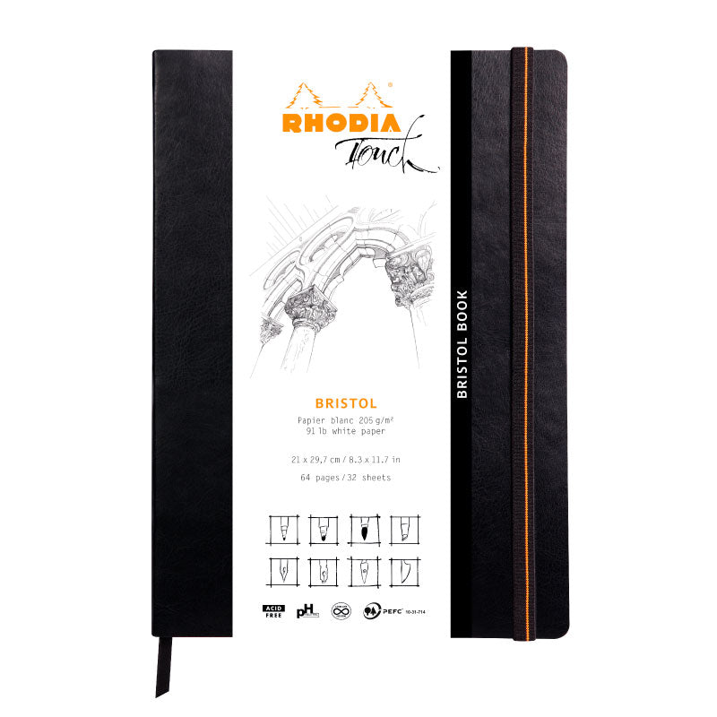 RHODIA Touch Bristol Book 205g A4 Blank 32s