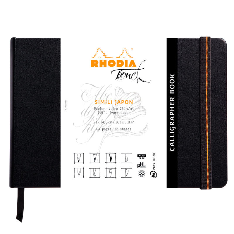 RHODIA Touch Calligrapher Book 250g A5 Blank 32s