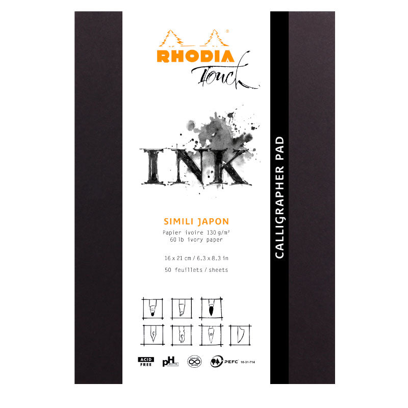 RHODIA Touch Calligrapher Pad 130g A5+ Blank 50s