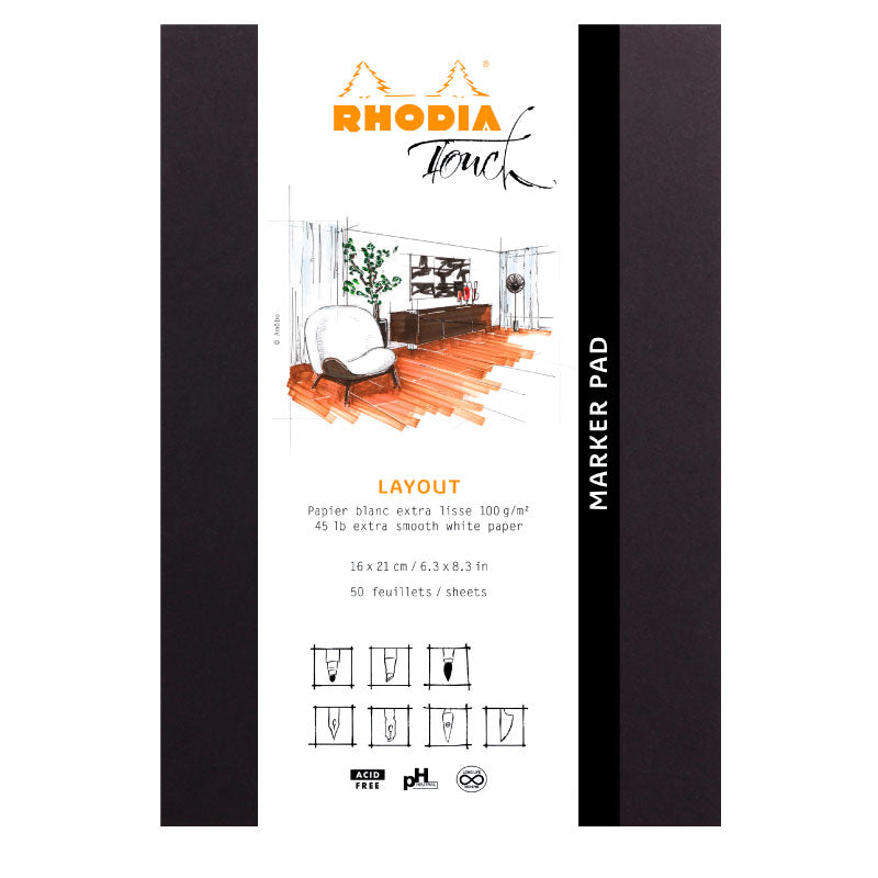 RHODIA Touch Marker Pad 100g A5+ Blank 50s