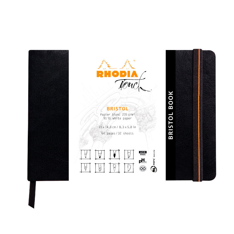 RHODIA Touch Bristol Book 205g A5 Blank 32s