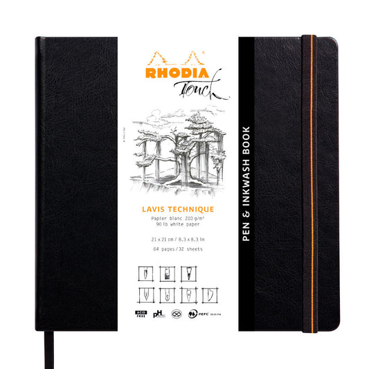 RHODIA Touch Pen+Inkwash Book 200g 21x21cm Blank 3