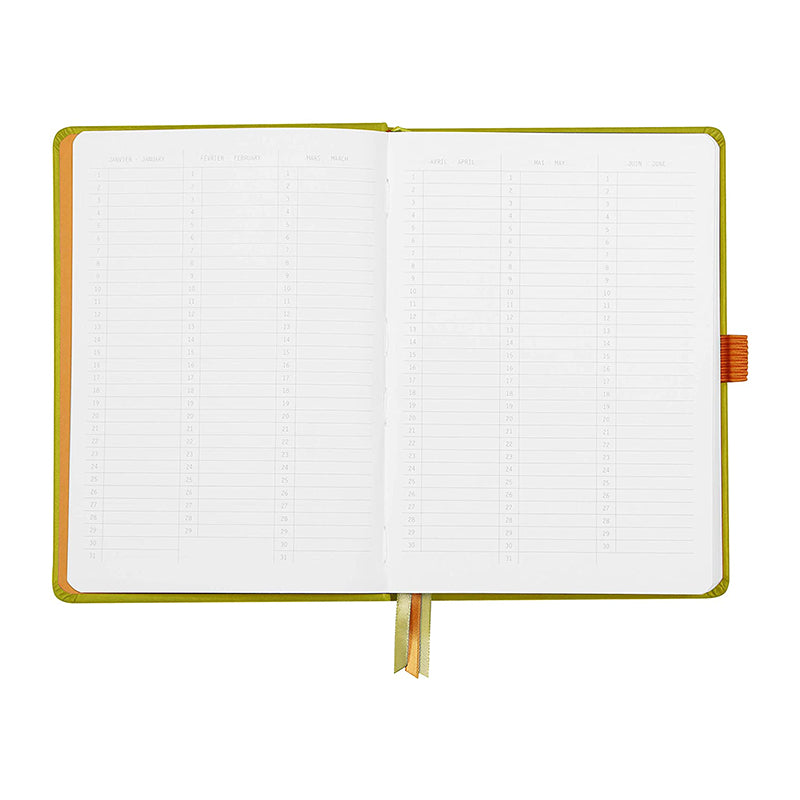 RHODIArama Goalbook HC White A5 Dot Anise Green