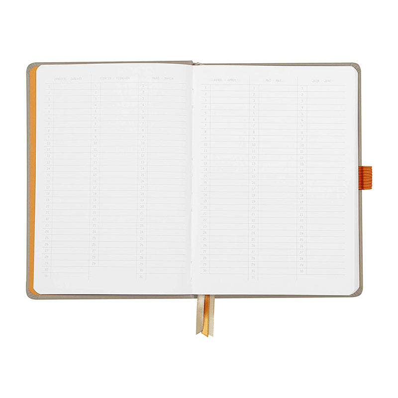 RHODIArama Goalbook Hardcover White A5 Dot Beige