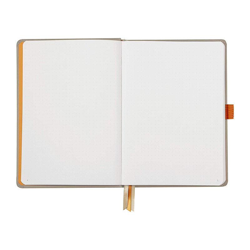 RHODIArama Goalbook Hardcover White A5 Dot Beige