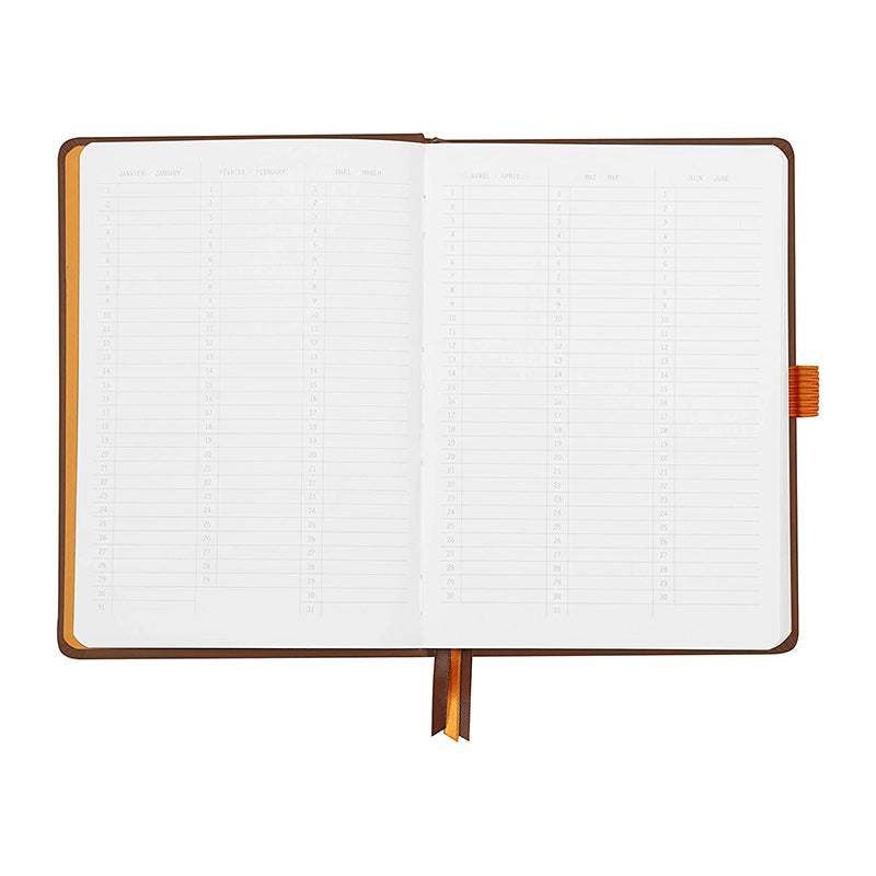 RHODIArama Goalbook HC White A5 Dot Chocolate