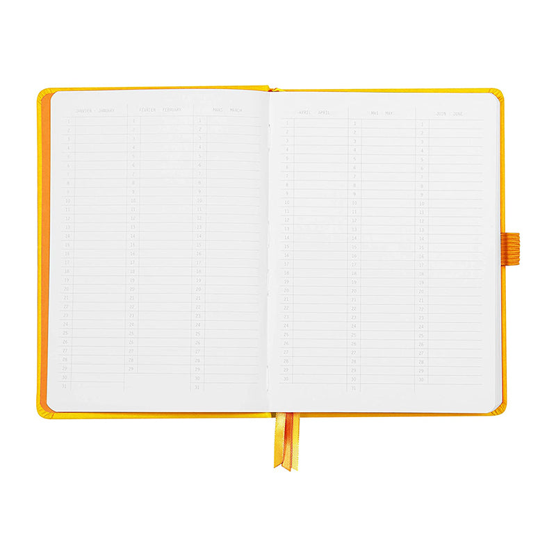 RHODIArama Goalbook HC White A5 Dot Daffodil Yello