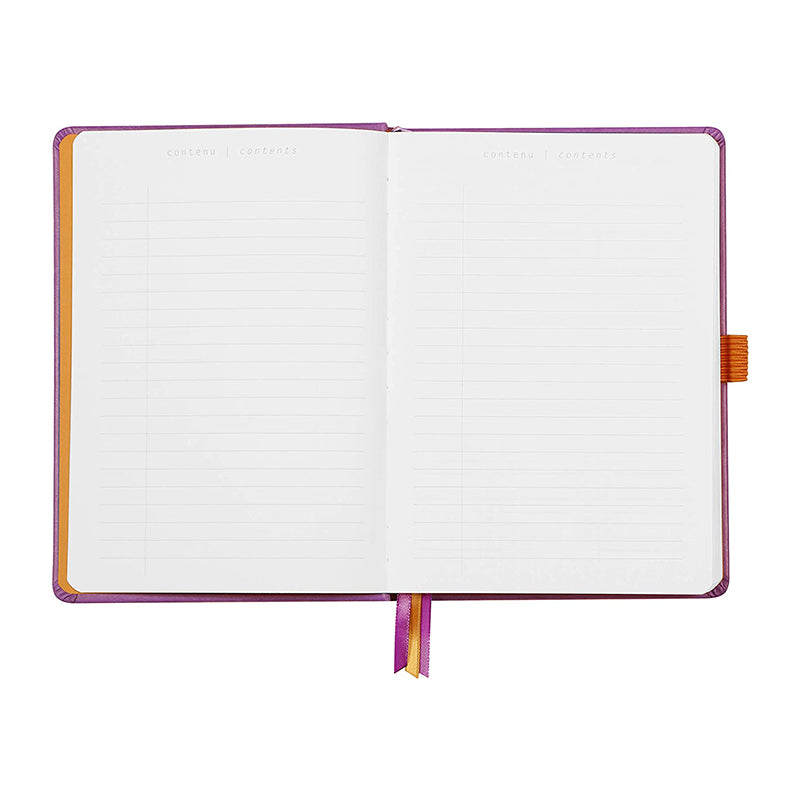 RHODIArama Goalbook Hardcover White A5 Dot Lilac