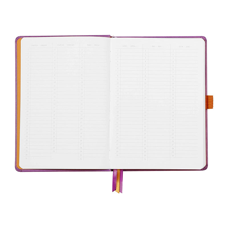 RHODIArama Goalbook Hardcover White A5 Dot Lilac