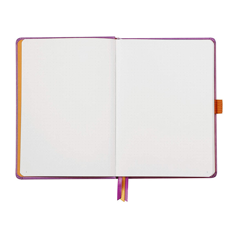 RHODIArama Goalbook Hardcover White A5 Dot Lilac