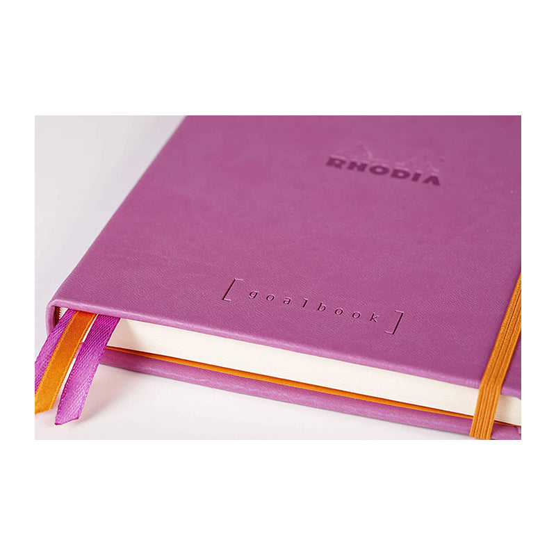 RHODIArama Goalbook Hardcover White A5 Dot Lilac