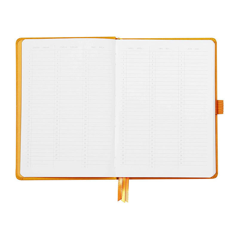 RHODIArama Goalbook Hardcover White A5 Dot Orange