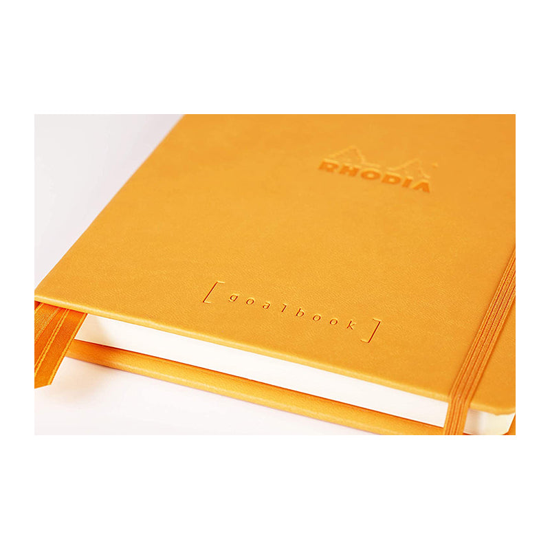 RHODIArama Goalbook Hardcover White A5 Dot Orange