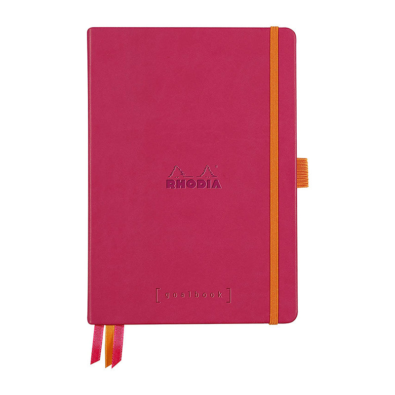 RHODIArama Goalbook Hardcover White A5 Dot Raspberry