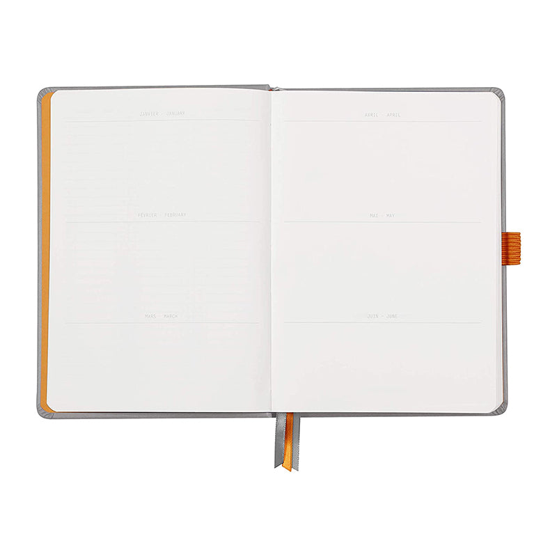 RHODIArama Goalbook Hardcover White A5 Dot Silver